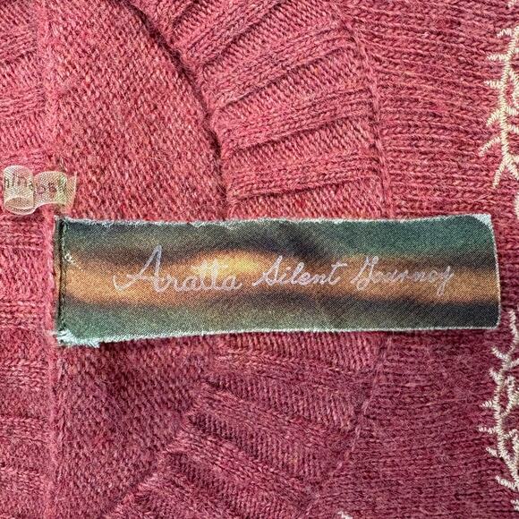 Anthropologie Aratta Silent Journey Embroidered Floral Angora Blend Sweater M - Picture 4 of 5
